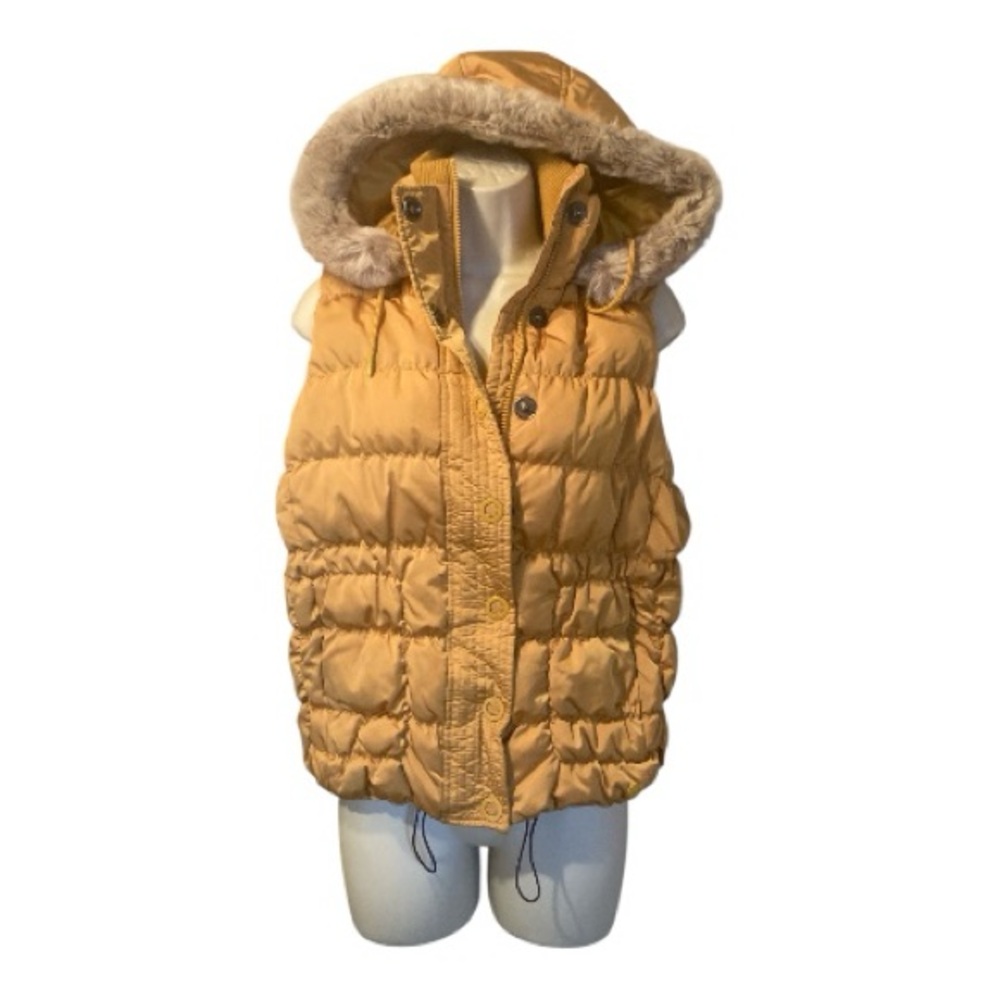 Mexx Women's Yellow Hooded Puffer Vest